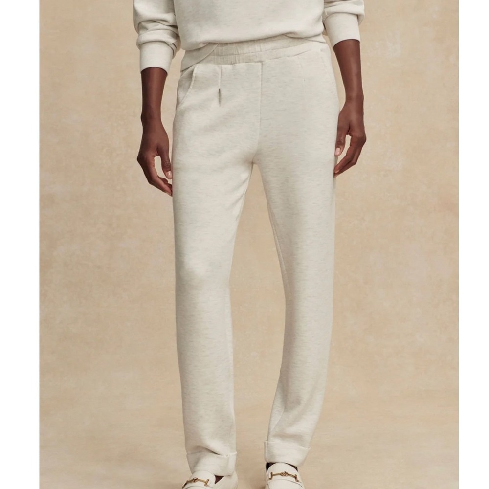 NWT Varley The Rolled Cuff Pant 25" Ivory Marl XXS Doublesoft Lounge Athleisure